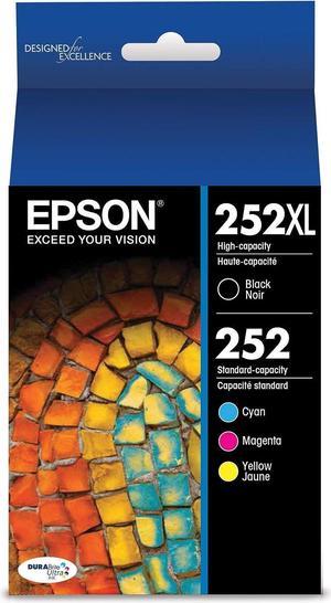 Epson T252XL-BCS Combo Pack, Black High Capacity and C/M/Y Standard Capacity Cartridges