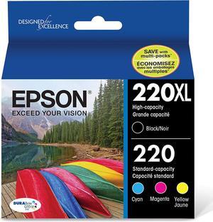 Epson T220XL-BCS Cartridge Ink, 4 Pack, Black, Cyan, Magenta, Yellow