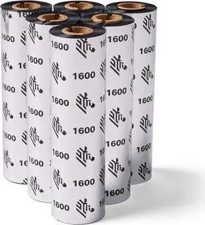 Standard Black Wax Ribbon for Thermal Transfer Desktop Printers Width 4.33 in Length 242 ft 0.5 in Core Pack of 6 Rolls Compatible with Multiple Models 10031723SP