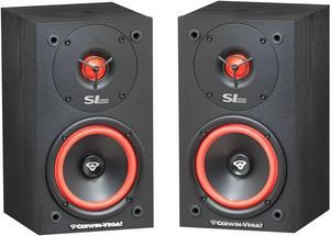 Home Audio Cerwin Vega SL-5M 5 1/4" 2-Way Satellite Speakers/Driver with 1" Soft Dome Tweeter Set of 2 - Black