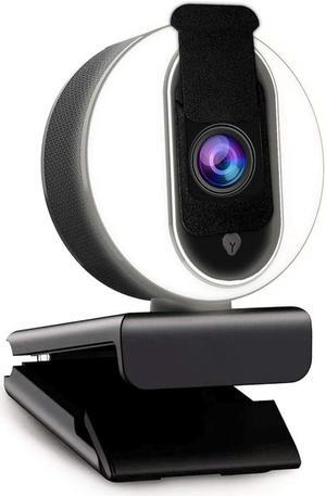 NexiGo N680E 1080P Webcam with Ring Light, Privacy Cover and Dual Microphone, Advanced Auto-Focus, Adjustable Brightness, Streaming Web Camera for Zoom Skype Facetime, PC Mac Laptop Desktop