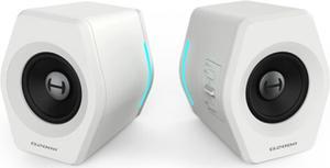 G2000 32W PC Computer Speakers for Gaming Desktop PC Laptop Mac Computer Woofer Speakers Bluetooth USB 3.5mm AUX Inputs RGB Lights Multimedia Speakers White