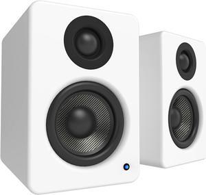 Kanto YU2 PC Gaming Desktop Speakers | 3" Composite Drivers | 3/4" Silk Dome Tweeter | Class D Amplifier | 100 Watts | Built-in USB DAC | Subwoofer Output | Pair | Matte White
