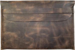 Rustic Case Compatible with MacBook Air/Pro 13 Inch with M1 Chip Handmade from Full Grain Leather - Bourbon Brown