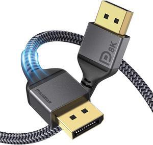 VESA Certified DisplayPort Cable 1.4 8K 5ft/ 1.5M DP Cable Cord (8K@60Hz 4K@144Hz 1080P@240Hz) Display Port HBR3 32.4Gbps HDCP 2.2 for Odyssey G9 CHG90 PC Laptop TV Gaming Monitor -Grey