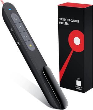 Wireless Presenter Remote Presentation Clicker RF 2.4GHz USB Presentation Pointer with Volume Control Slide PowerPoint Clicker for Computer Laptop Mac