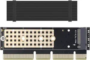 NVME Adapter PCIe x16 with Heat Sink, Support M.2 NVMe Key M SSD 2230,2242,2260,2280 SSD to PCI-E Adapter for PC Desktop
