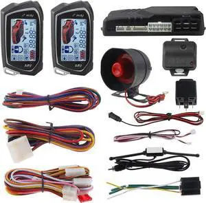 EC201-M9 2 Way Car Alarm System with 1.73 inch Big LCD Pager Display Remote Starter Turbo Timer Mode Shock Warning DC12V