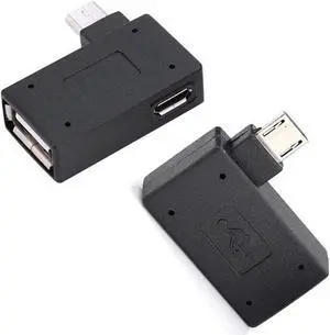 OTG Adapter 90* Angle USB Port Adapter Micro OTG Cable 2 Pack Compatible with Firestick 2nd Gen 3rd Gen and 4K Android Smartphones Tablets Rii  Keyboards Nintendo SNES NES
