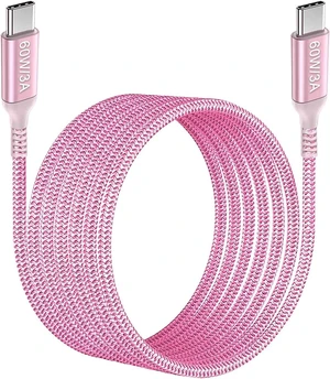 Long USB C to USB C Cable 15 ft Pink, 60W Fast Charging, Awnuwuy USB Type C Charger Cord Compatible with iPad Pro Air 12.9 4th Generation, MacBook Pro, PS5, Google Pixel 6 4a, Samsung Galaxy Note 20 Long USB C to USB C Cable 15 ft Pink, 60W Fast Charging, Awnuwuy USB Type C Charger Cord Compatible with iPad Pro Air 12.9 4th Generation, MacBook Pro, PS5, Google Pixel 6 4a, Samsung Galaxy Note 20