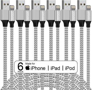 Apple MFi Certified 6Pack3366610ft iPhone Charger Lightning Cable Compatible iPhone 14ProMax14Pro1414Plus13Pro1312Pro1211 and MoreSilverWhite