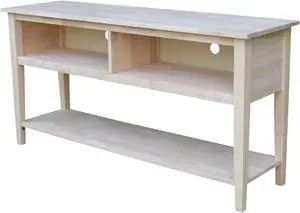 International Concepts Unfinished Entertainment/TV Stand, 60-Inch, Unfinished
