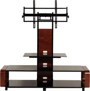 TransDeco TV Stand For 35-85" TV , Dark Oak/Black