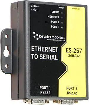 Brainboxes - Device Server - 2 Ports - 10MB LAN, 100MB LAN, RS-232 (ES-257) Brainboxes - Device Server - 2 Ports - 10MB LAN, 100MB LAN, RS-232 (ES-257)