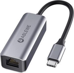 USB C to Ethernet Adapter, ABLEWE Type-C to RJ45 Gigabit Ethernet Adapter, Thunderbolt 3 to RJ45 LAN Network Adapter Compatible for MacBook Pro 2020/2019/2018/2017, MacBook Air, Dell XPS, Galaxy S20