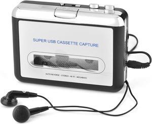 Cassette to MP3 Converter Tape Player USB Cassette Tape to PC MP3 CD Switcher Converter Capture Audio Music Player with Headphones