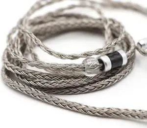 Tripowin Zonie IEM Cable 16 Core Silver Plated Earphone Upgraded Cords 1.25m SPC in Ear Monitor Cable for ZS10 PRO 2 AS10 PRO ZSN PRO X Waner SIMGOT EM6L(Recessed 2pin 3.5mm)(Grey)