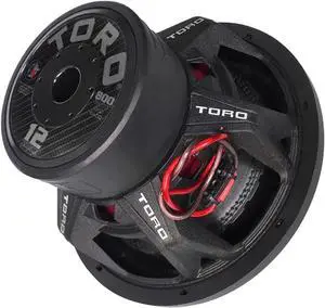 Toro Tech  Fierce 12, 12 Inch 800 Watts RMS  1600 Watts MAX  Dual 4 Ohm 2.5 Inch Voice Coil, 12 Car Audio Subwoofer for Cars, Trucks, Jeeps, Boats, Off Road with Hard Hitting Bass (Sold As Each)
