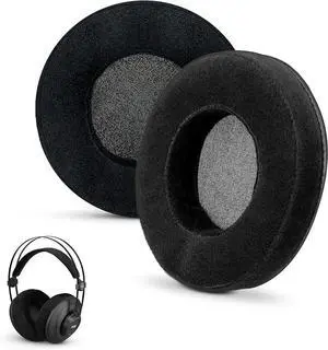 Brainwavz Round Velour Memory Foam Earpads - Suitable Many Large Headphones - SteelSeries HD668B ATH AKG K553 HifiMan ATH  Fostex  Ear Pad & More