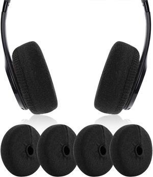 Earpads Sweater Cover Protectors with Knit Fabric for Beats Solo 3/2 Wireless/Wired Solo HD/Mixr/EP Headphones and Other Headsets with 1.57-3.14 Inch Ear Cushions [ 2 Pairs ] (Black)