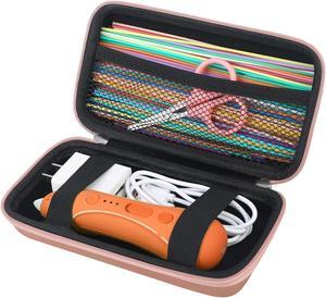 BOVKE Hard Carrying Case for 3Doodler Start+ Essentials (2022) 3D Pen Set Toy for Kids Boys Girls, 3D Printing Pens Storage Organizer Travel Holder fit Plastic strands USB Charger Cable (Box Only)