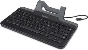 Belkin Apple MFi Certified Wired Tablet Keyboard with Stand and Lightning Connector for iPad Pro, iPad 4th Gen, iPad Air (All Versions), iPad mini (All Versions), Designed for School and Classroom