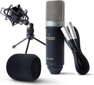 Professional MPM-1000 - Studio Recording XLR Condenser Microphone with Desktop Stand and Cable  for Podcast and Streaming Projects