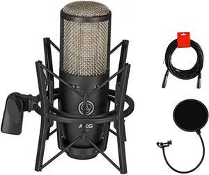 AKG Project Studio P220 Large Diaphragm Condenser Microphone With Pop Filter and XLR To XLR Cable AKG Project Studio P220 Large Diaphragm Condenser Microphone With Pop Filter and XLR To XLR Cable