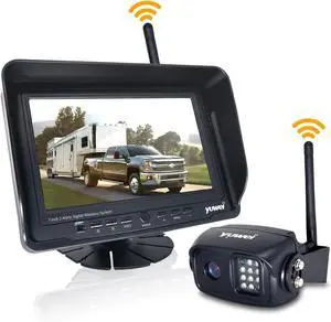 1080P Wireless Backup Camera System for RV, Trucks & Trailers  7 HD Monitor, Stable Digital Signal up to 980ft, IP69 Waterproof Rear View Camera with Night Vision, Easy Install Kit