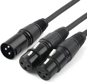 Xiaogan XLR Y-Splitter Cable, Dual Female XLR to Male XLR Mic Combiner Y Cord Balanced Microphone Adaptor Patch Cable (2 Female to 1 Male)- 10 Feet