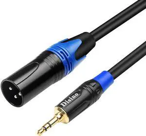 3.5mm to XLR Cable Unbalanced 1/8 inch Mini Jack TRS Stereo Male to XLR Male Microphone Audio Cable - 10 FT