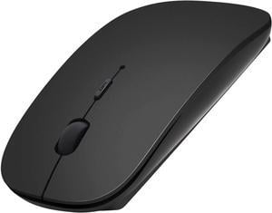 Bluetooth Mouse for Laptop/iPad/iPhone/Mac(iOS 13.1.2 and Above)/Android PC,Wireless Mouse Slim USB Rechargable Quiet Mice Compatible with Windows/Linux/Notebook/Mac/MacBook Air,Black