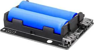 MakerHawk Raspberry Pi UPS Power Supply Uninterruptible UPS HAT 18 650 Battery Charger Power Bank Power Management Expansion Board 5V for Raspberry Pi 4 Model B / 3B + / 3B (Not include battery)