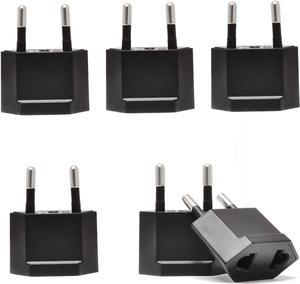 USA Canada to European Plug Adapter - Type C Adapter compatible in Europe Canada to European travel plug adapter Ideal for Phones Camera & more - CE Certified - RoHS Compliant - 6 Pack
