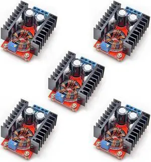 Gowoops 5PCS 150W DC-DC 10-32V to 12-35V Step Up Boost Converter Module Adjustable Power Voltage