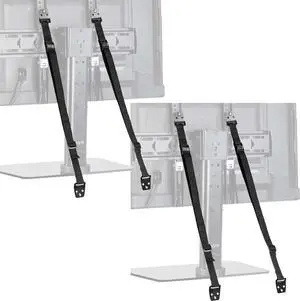 TV Anti-Tip Heavy Duty Dual Cable, Non Tipping Safety Strap Kit for Flat Screen and Furniture Mounting - 2-Pack - STAND-SK02P