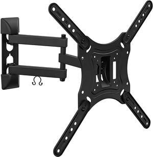 MountIt Full Motion TV Wall Mount Monitor Wall Bracket with Swivel and Articulating Tilt Arm Fits 26 32 35 37 40 42 47 50 55 Inch LCD LED OLED Flat Screens up to 66 lbs and VESA 400x400