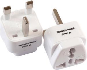 2 Pack UK Travel Adapter for Type G Plug - Works with Electrical Outlets in United Kingdom, Hong Kong, Ireland, Great Britain, Scotland, England, London, Dublin & More