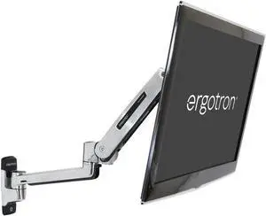 Ergotron  LX Sit-Stand Single Monitor Arm, VESA Wall Mount  for Monitors Up to 42 Inches, 7 to 25 lbs  Polished Aluminum