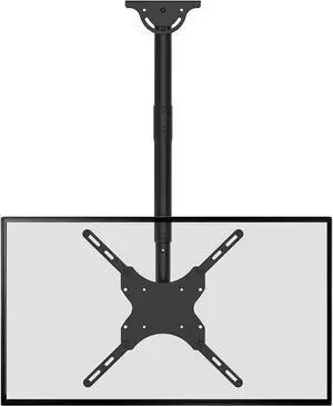 WALI TV Ceiling Mount Adjustable Bracket Fits Most LED, LCD, OLED and Plasma Flat Screen Display 26 to 65 Inch, up to 110 Lbs, Mounting Holes 400x400mm (CM2665), Black
