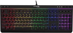 HyperX Alloy Core RGB u2013 Membrane Gaming Keyboard Comfortable Quiet Silent Keys with RGB LED Lighting Effects Spill Resistant Dedicated Media Keys Compatible with Windows 10/8.1/8/7 u2013 Black