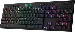 Redragon K618 Horus Wireless RGB Mechanical Keyboard, Bluetooth/2.4Ghz/Wired Tri-Mode Ultra-Thin Low Profile Gaming Keyboard w/No-Lag Cordless Connection, Dedicated Media Control & Linear Red Switch Redragon K618 Horus Wireless RGB Mechanical Keyboard, Bluetooth/2.4Ghz/Wired Tri-Mode Ultra-Thin Low Profile Gaming Keyboard w/No-Lag Cordless Connection, Dedicated Media Control & Linear Red Switch