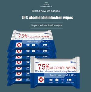 Alcohol Detergent Wipes(10 Packs,100Wipes),Portable Wet Wipes,75% Soft Household Alcohol Wipes for All-Purpose Cleaning (10Pack)