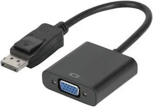DisplayPort to VGA, Gold-Plated DP to VGA Adapter (Male to Female) Compatible with Computer, Desktop, Laptop, PC, Monitor, Projector, HDTV (Black)