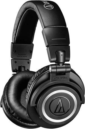 Audio-Technica ATHM50XBT Wired / Wireless Bluetooth Over-Ear Headphones, Black with extended Warranty