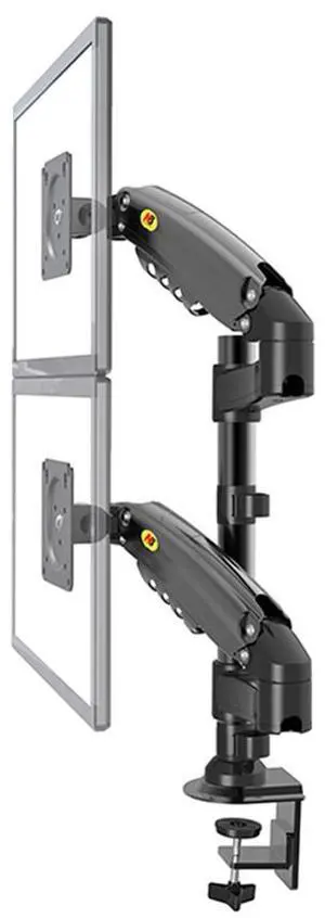 NB H160 17-27 Inch 2-9kg x2 Loading Weight Adjustable Dual Monitor Holder Arm Gas Spring Desktop Full Motion Monitor Mount Bracket