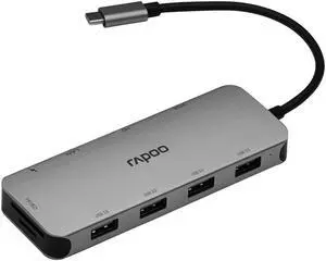 Rapoo XD200 10-port Docking Station Type-C USB3.0 Hub RJ45 Adapter HD Converter SD / TF Card Reader for Windows/Mac/Linux - OEM
