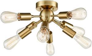 Firenze Sputnik Chandelier with 8 Socket Flush Mount Ceiling Light (Antique Brass )