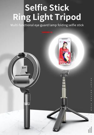 SIROKA-5 Inch stretchable tripod fold photo make up desktop flash fill led lamp bluetooth selfie ring live light with tripods for phone