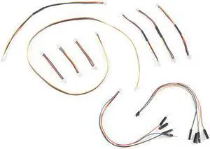 SparkFun Qwiic Cable Kit Hook Up I2C Qwiic Development Boards in No Time No Soldering Required Includes 10 Cables Different Lengths & Styles Breadboardable Polarized 4-pin JST Connector Daisy Chain-ab